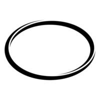 Black Double Oval Frame Geometric Shape, Round circular banner frame vector