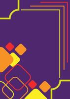 Multicolor square and lines abstract on a purple background. For cover, book, web, presentation, and card. vector