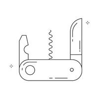 Swiss Army Knife Survival Gear Icon Design with Editable Stroke vector