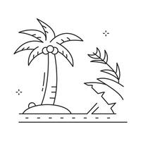 Scenic Island Palm Tree Icon Design vector