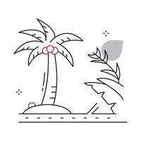 Nature Tropical Palm Tree Icon Design vector
