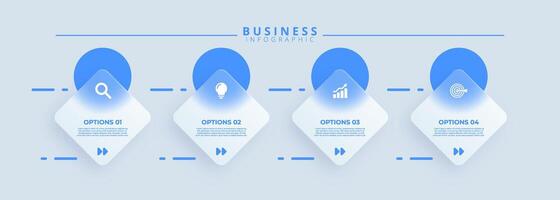 Design template for infographic labels with icons and 4 options vector