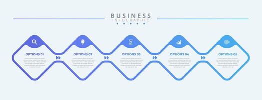 Design template for infographic labels with icons and 5 options or steps. vector