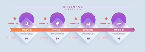 Design template for infographic labels with icons and 4 options or steps. vector