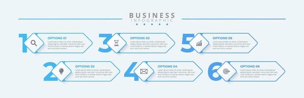 Infographic chart 6 step process, ideal for presenting business startup concepts. Features clean, minimalistic design with thin line icons. vector
