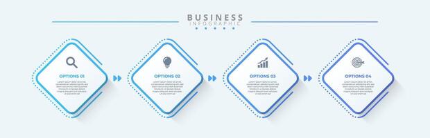 Infographic chart 4 step process vector