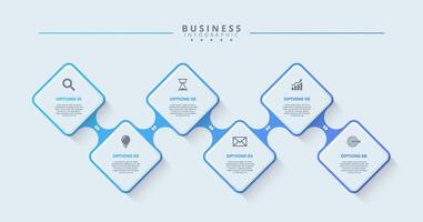 Infographic chart 6 step process, ideal for presenting business startup concepts. vector
