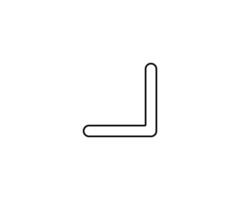a black outline single icon arrow alternate direct to down right with rounded style vector
