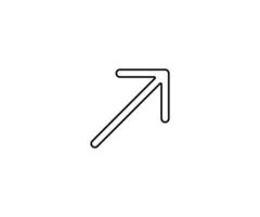 a black outline single icon arrow direct to up right with rounded style vector
