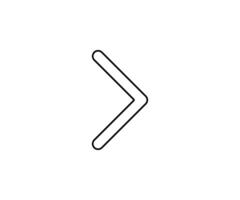 a black outline single icon arrow alternate direct to right with rounded style vector
