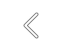 a black outline single icon arrow alternate direct to left with rounded style vector