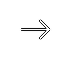a black outline single icon arrow direct to right with rounded style vector