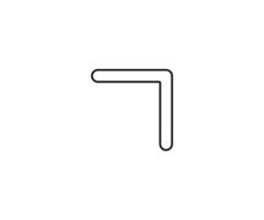a black outline single icon arrow alternate direct to up right with rounded style vector