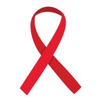 Red ribbon - symbol of Bleeding Disorders Awareness Month, Hemophilia Day. Design element isolated on white background. vector