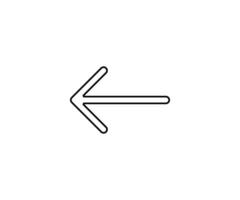 a black outline single icon arrow direct to left with rounded style vector