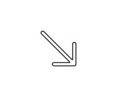 a black outline single icon arrow direct to down right with rounded style vector
