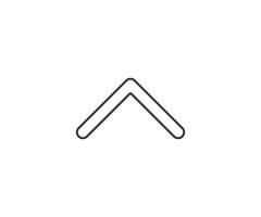 a black outline single icon arrow alternate direct to up with rounded style vector