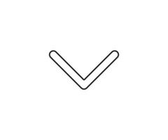 a black outline single icon arrow alternate direct to down with rounded style vector