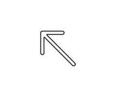 a black outline single icon arrow direct to up left with rounded style vector