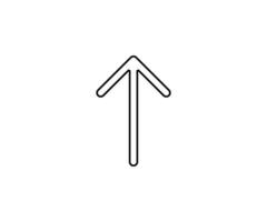 a black outline single icon arrow direct to up with rounded style vector
