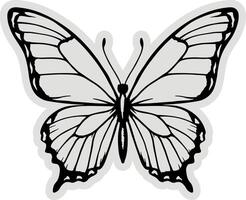 sticker black silhouette of a butterfly without background vector
