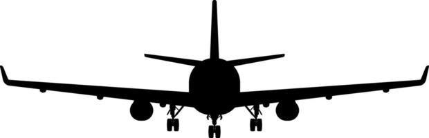 black airplane silhouette without background vector