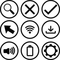 Basic UI Icons Set Simple Flat Icons for Web and Mobile vector