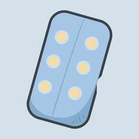 pill pack with outline flat design. vector