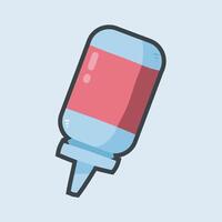 medicine bottle with outline flat design. vector