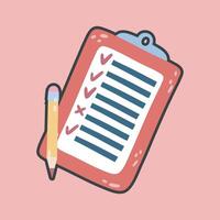 check document data with outline flat design. vector