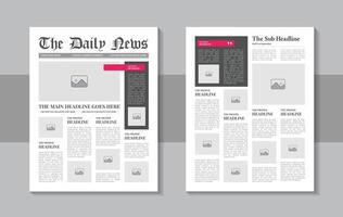 The daily newspaper template unique design layout vector