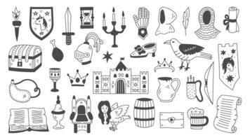 Medieval Design Elements Set vector