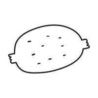 Kiwi. Outline isolated icon. illustration on white background. vector
