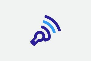 combination of lock logo and wifi signal internet security concept vector