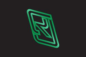 logo with the letters r and j in one shape vector