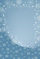 Winter snow frame border. Christmas Snowflakes border. Snowy frame frozen background vector