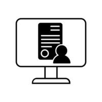 Computer icon on white background, illustration. Flat design style. vector