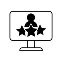Customer review icon design template on white background for graphic and web design. vector