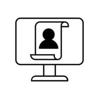 User profile in computer isolated icon illustration design, line style icon vector