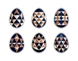 Polygonal Egg Set with Geometric Pattern vector