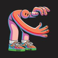 Playful Abstract Character Design with Vibrant Colors vector