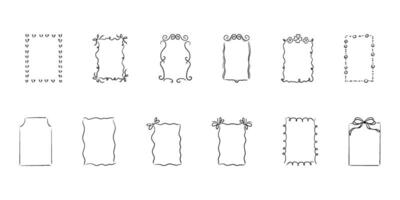 Hand drawn frames. Vintage doodle sketch picture frame. Hand Drawn Frames Collection vector