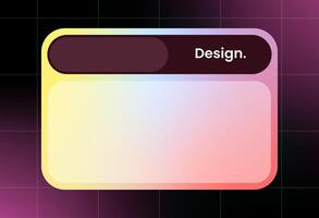 Futuristic design element in gradient colors. Pop up interface element vector
