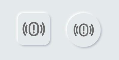 Urgency line icon in neomorphic design style. Alert signs illustration vector