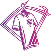Stylized Soccer Jersey Icon with Vibrant Gradient and Dynamic Curved Lines vector
