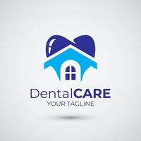 dental cuidado casa y odontología logo diseño modelo vector