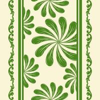Call of Nature of Swirl Relax Green Leaves on Beige Background Seamless Pattern for Creative Design vector