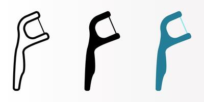 Floss icon set. Dental floss sign. for mobile concept and web design. illustration on white background vector