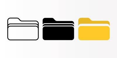 Folder icon set. file folder sign. for mobile concept and web design. illustration on white background vector