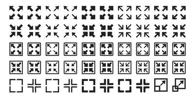 Full screen and exit full screen icon set vector